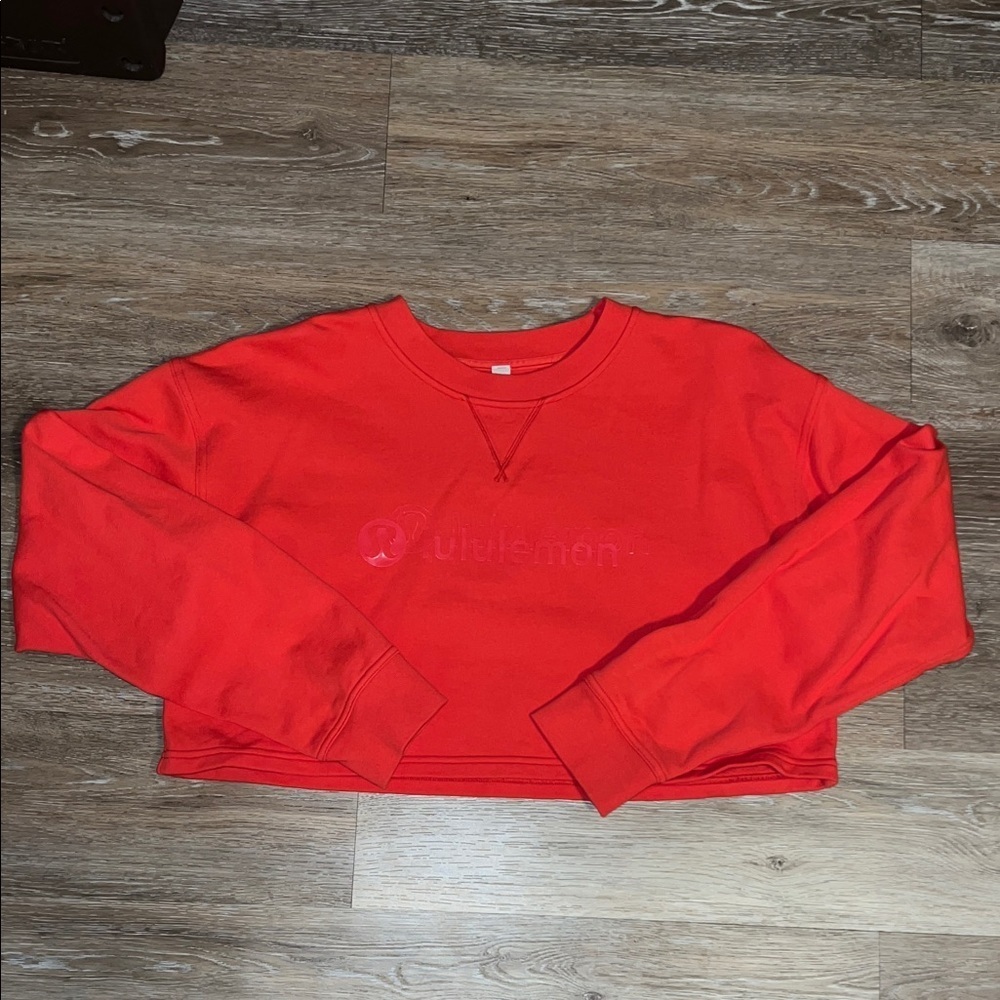 Lululemon Logo Red Cropped Crewneck